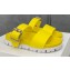 Prada metal buckle Rubber Open Toe Sandals Yellow 2022