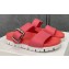 Prada metal buckle Rubber Open Toe Sandals Pink 2022