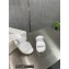Prada metal buckle Rubber Open Toe Sandals White 2022
