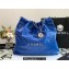 Chanel Calfskin CHANEL 22 Medium Handbag AS3261 Blue/Silver 2022