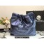 Chanel Calfskin CHANEL 22 Small Handbag AS3260 Metallic Navy Blue 2022