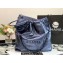 Chanel Calfskin CHANEL 22 Small Handbag AS3260 Metallic Navy Blue 2022