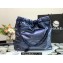 Chanel Calfskin CHANEL 22 Small Handbag AS3260 Metallic Navy Blue 2022