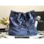 Chanel Calfskin CHANEL 22 Medium Handbag AS3261 Metallic Navy Blue 2022