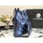 Chanel Calfskin CHANEL 22 Medium Handbag AS3261 Metallic Navy Blue 2022