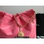 Chanel Calfskin CHANEL 22 Medium Handbag AS3261 Coral Pink/Gold 2022