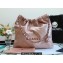 Chanel Calfskin CHANEL 22 Medium Handbag AS3261 Metallic Nude Pink/Lacquered Metal 2022