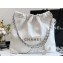 Chanel Calfskin CHANEL 22 Small Handbag AS3260 White/Silver 2022