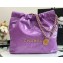 Chanel Calfskin CHANEL 22 Small Handbag AS3260 Purple/Gold 2022