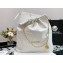 Chanel Calfskin CHANEL 22 Large Handbag AS3262 White/Gold 2022
