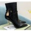 Tom Ford Heel 10.5cm LEATHER PADLOCK ANKLE boots SHINY STAMPED CROCODILE Black 2022