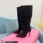 Paris Texas Heel 9cm Holly embellished suede boots Black 2022