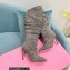 Paris Texas Heel 9cm Holly embellished suede boots Gray 2022