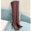 Casadei Heel 12cm Blade Leather over-the-knee boots Patent Burgundy 2022