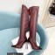 Casadei Heel 12cm Blade Leather over-the-knee boots Patent Burgundy 2022