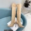 Casadei Heel 12cm Blade Leather over-the-knee boots Suede Beige 2022