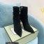 Tom Ford Heel 10.5cm LEATHER PADLOCK ANKLE boots Suede Black 2022