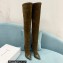 Casadei Heel 12cm Blade Leather over-the-knee boots Suede Olive Green 2022