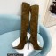 Casadei Heel 12cm Blade Leather over-the-knee boots Suede Olive Green 2022