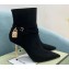 Tom Ford Heel 10.5cm LEATHER PADLOCK ANKLE boots Suede Black 2022