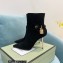 Tom Ford Heel 10.5cm LEATHER PADLOCK ANKLE boots Suede Black 2022
