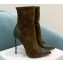 Casadei Heel 12cm Blade Leather ankle boots Suede Olive Green 2022