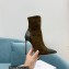 Casadei Heel 12cm Blade Leather ankle boots Suede Olive Green 2022