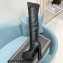 Versace Heel 15cm Platform 5.5cm Leather Knee-high boots Black 2022