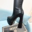 Versace Heel 15cm Platform 5.5cm Leather Knee-high boots Black 2022