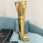 Versace Heel 15cm Platform 5.5cm Leather Knee-high boots Gold 2022