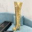 Versace Heel 15cm Platform 5.5cm Leather Knee-high boots Gold 2022