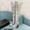 Versace Heel 15cm Platform 5.5cm Leather Knee-high boots Silver 2022