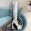 Versace Heel 15cm Platform 5.5cm Leather Knee-high boots Silver 2022