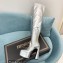Versace Heel 15cm Platform 5.5cm Leather Knee-high boots Silver 2022