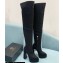 Versace Heel 15cm Platform 5.5cm Leather Knee-high boots Glitter Black 2022