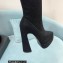 Versace Heel 15cm Platform 5.5cm Leather Knee-high boots Glitter Black 2022