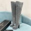 Versace Heel 15cm Platform 5.5cm Leather Knee-high boots Glitter Silver 2022