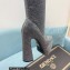 Versace Heel 15cm Platform 5.5cm Leather Knee-high boots Glitter Silver 2022