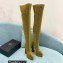 Versace Heel 15cm Platform 5.5cm Leather Knee-high boots Glitter Gold 2022