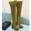 Versace Heel 15cm Platform 5.5cm Leather Knee-high boots Glitter Gold 2022