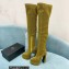 Versace Heel 15cm Platform 5.5cm Leather Knee-high boots Glitter Gold 2022