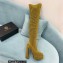 Versace Heel 15cm Platform 5.5cm Leather Knee-high boots Glitter Gold 2022