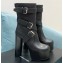 Saint Laurent Heel 14.5cm Platform 5.5cm Cherry Buckle-Trio Booties Black 2022