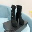 Saint Laurent Heel 14.5cm Platform 5.5cm Cherry Buckle-Trio Booties Suede Black 2022