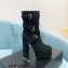 Saint Laurent Heel 14.5cm Platform 5.5cm Cherry Buckle-Trio Booties Suede Black 2022