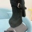 Saint Laurent Heel 14.5cm Platform 5.5cm Cherry Buckle-Trio Booties Suede Black 2022