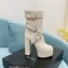 Saint Laurent Heel 14.5cm Platform 5.5cm Cherry Buckle-Trio Booties Suede Creamy 2022