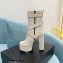 Saint Laurent Heel 14.5cm Platform 5.5cm Cherry Buckle-Trio Booties Suede Creamy 2022