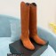 Saint Laurent kate boots in leather Suede Caramel 2022