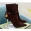 Tom Ford Heel 10.5cm LEATHER PADLOCK ANKLE boots Suede Coffee 2022